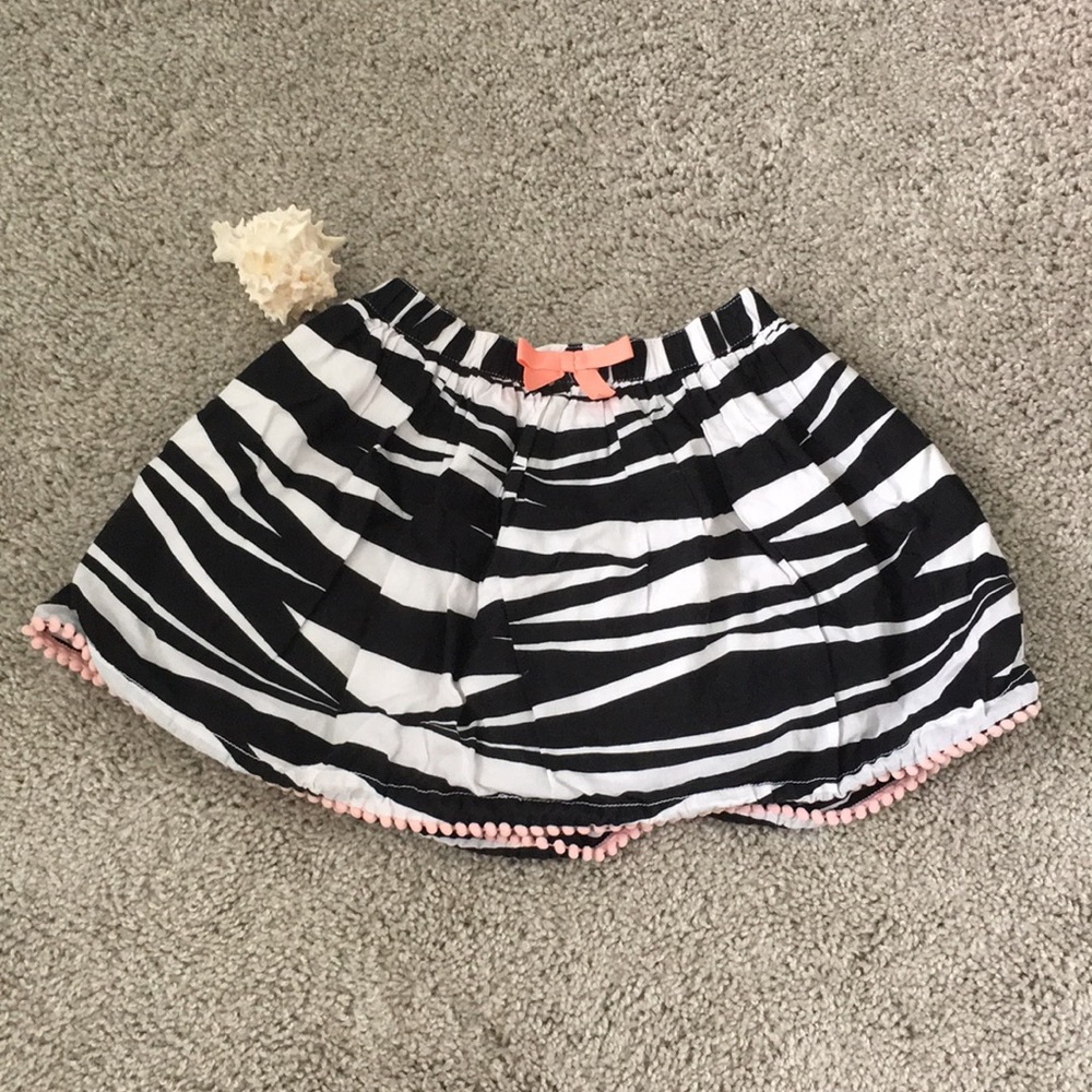 A short zebra print skirt